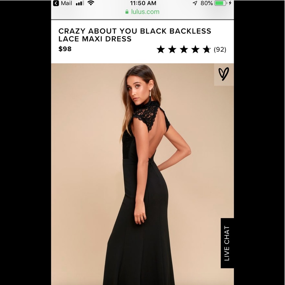 Crazy About You Black Backless Lace Maxi Dress